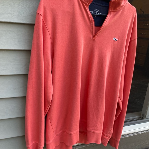 Quarter zip, orange with navy collar used, but very good condition - Picture 5 of 6